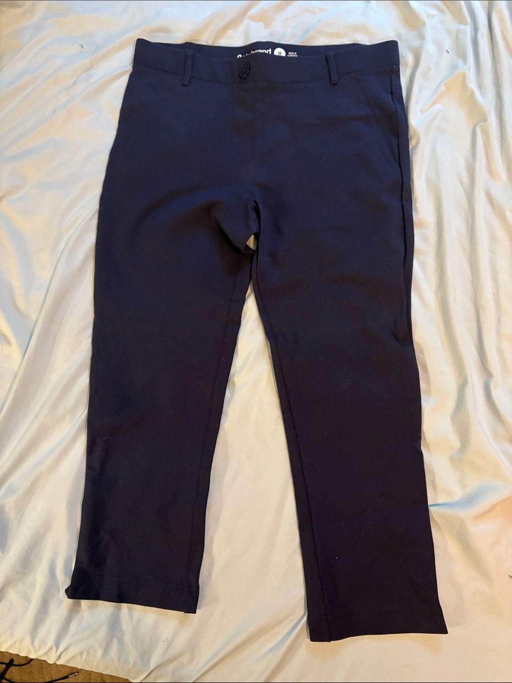 Betabrand Capri navy blue dress yoga pants medium M for work cropped 23” inseam